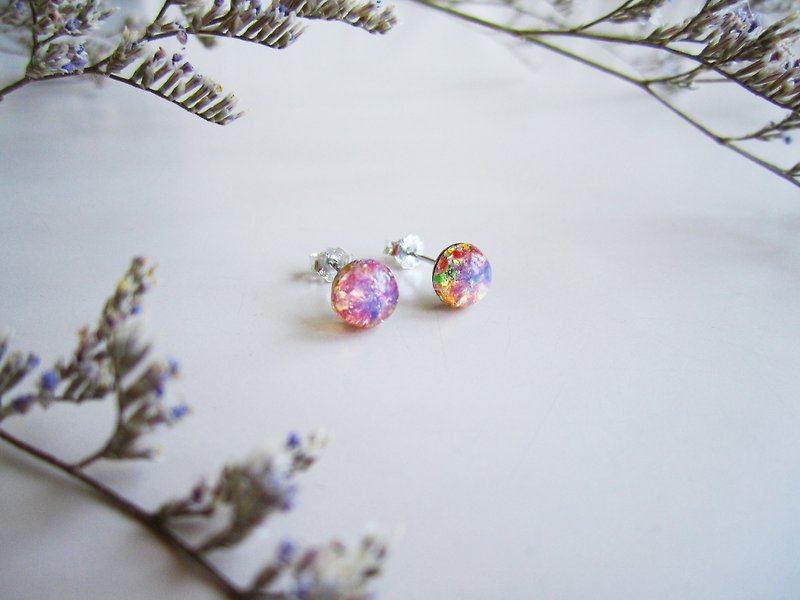 〆 antique earrings _ geocentric volcanic material - Earrings & Clip-ons - Glass Multicolor