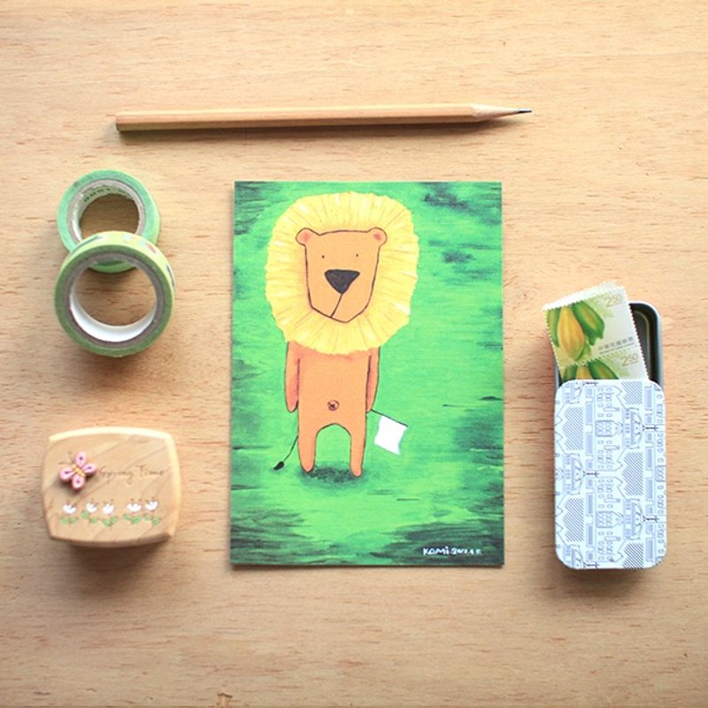 Postcard ∣ white flag lion - Cards & Postcards - Paper Green