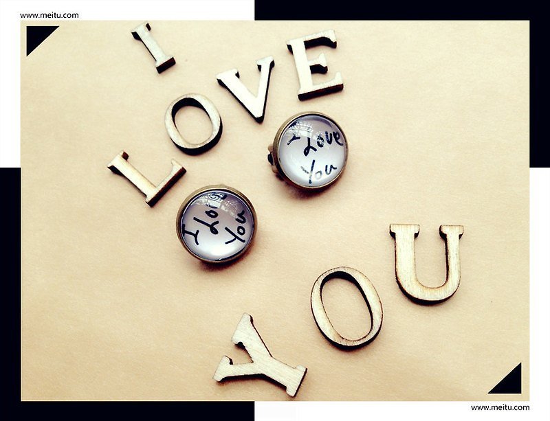 【Simple】I Love You ♥情人節禮物♥ - 耳環/耳夾 - 其他金屬 