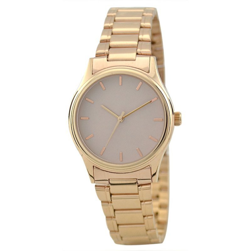 Ladies Rose Gold Watch creamy with metal band - Women's Watches - Other Materials Khaki