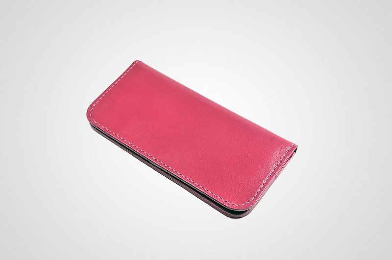 MICO pink sheepskin long wallet / long clip / wallet / cloth - Wallets - Genuine Leather Pink