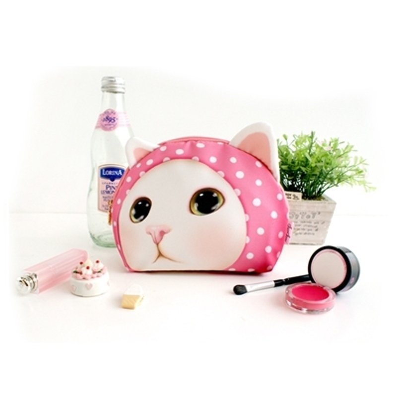 JETOY, Choo choo sweet cat doll Cosmetic _Pink hood (J1309101) - Toiletry Bags & Pouches - Cotton & Hemp Multicolor