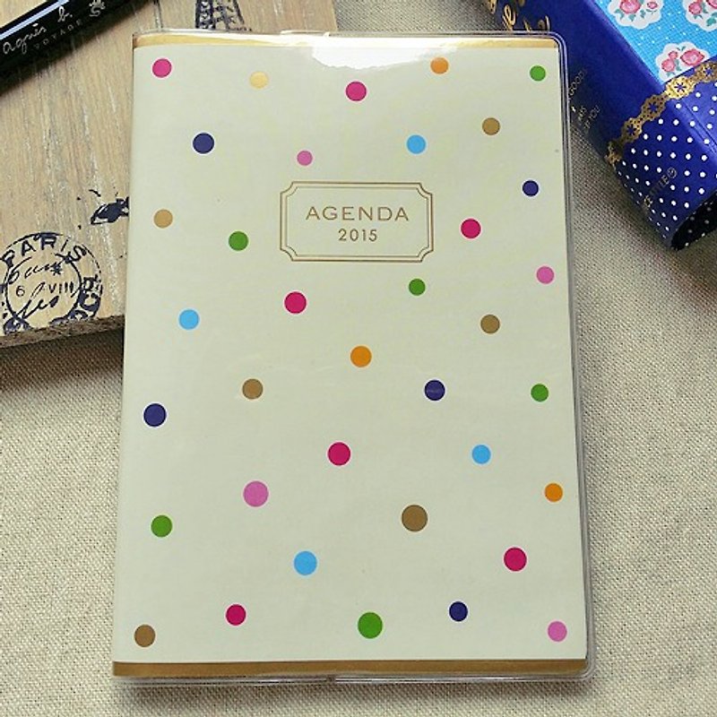 amifa 2015 迷你手帳+筆記本【27815 彩色水玉點點-白色】 - Notebooks & Journals - Paper White