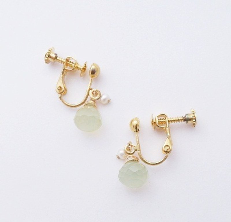 | Touch of moonlight | grape pulp color natural jade drop earrings Sui fat fresh forest department - Earrings & Clip-ons - Other Materials Green