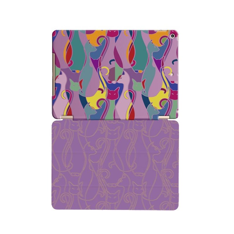 Reversal GO- Year POP Series - [cat litter] "iPad Mini" Crystal Case + Smart Cover (magnetic pole) - Tablet & Laptop Cases - Plastic Purple