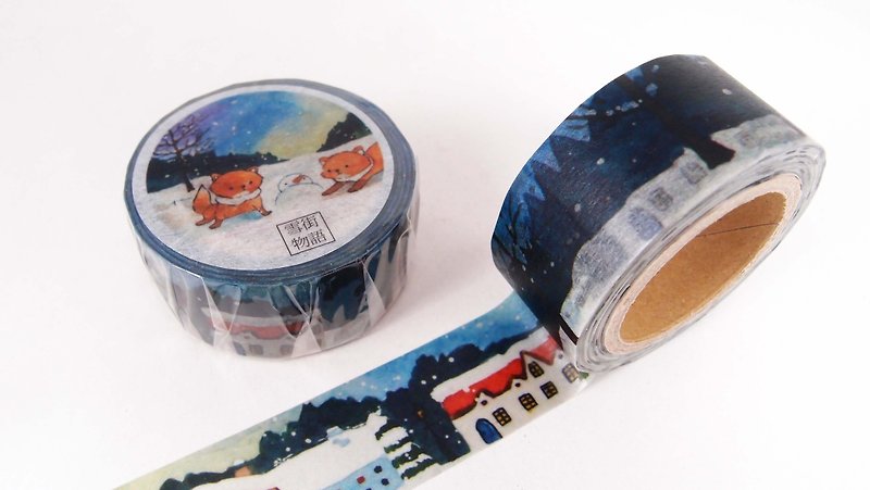 Fox Paper Tape - Snow Street Story - Washi Tape - Paper Multicolor