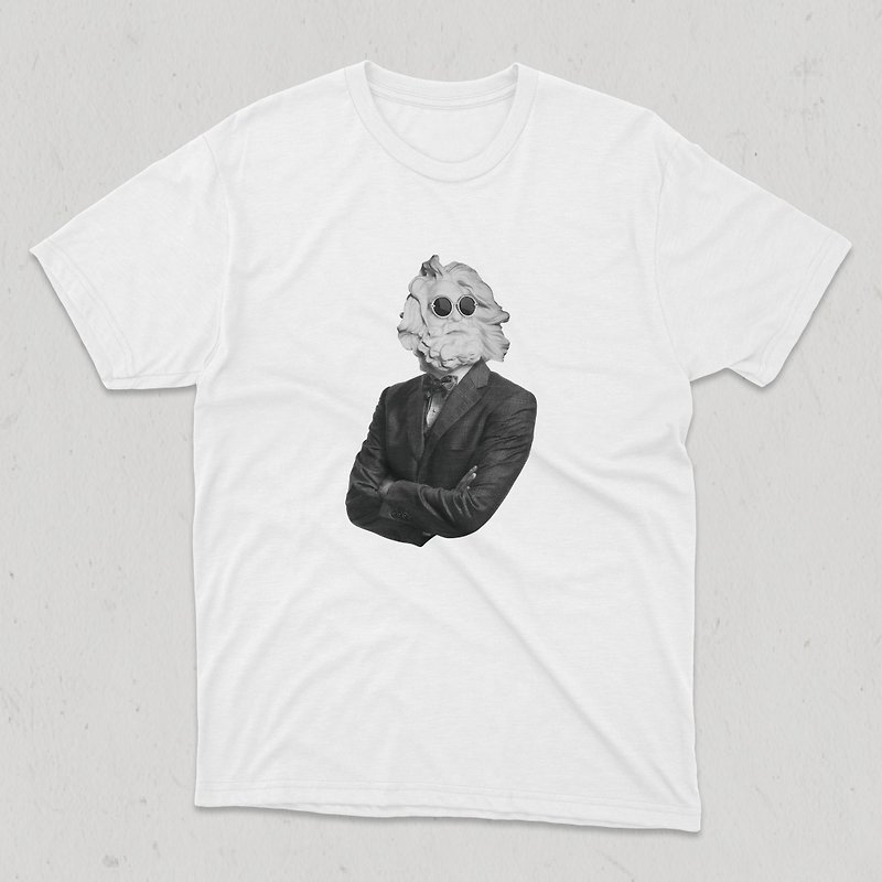 紳士メトロポリタン男性シックコームドコットンコンフォートショートT - Tシャツ メンズ - コットン・麻 ホワイト