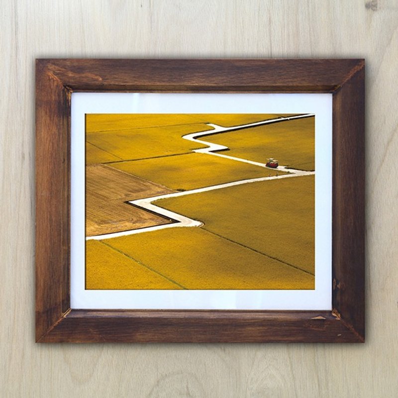 Wooden frame + road to happiness - Picture Frames - Acrylic Orange