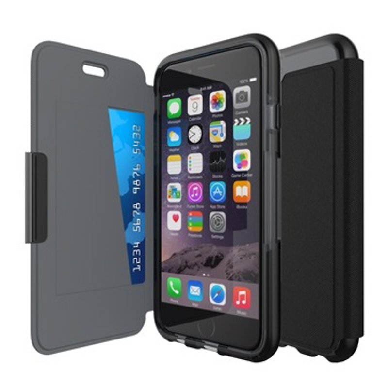 Tech21 British super shock Evo Wallet iPhone 6 / 6S crash soft protective holster (5055517399562) - Phone Cases - Other Materials Black
