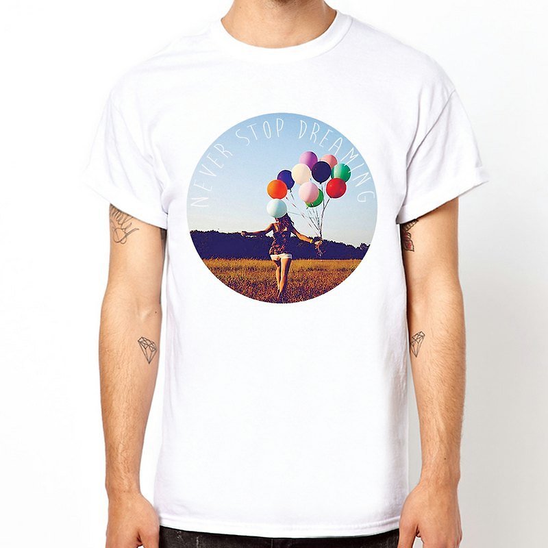 NEVER STOP DREAMING t shirt - Men's T-Shirts & Tops - Other Materials White