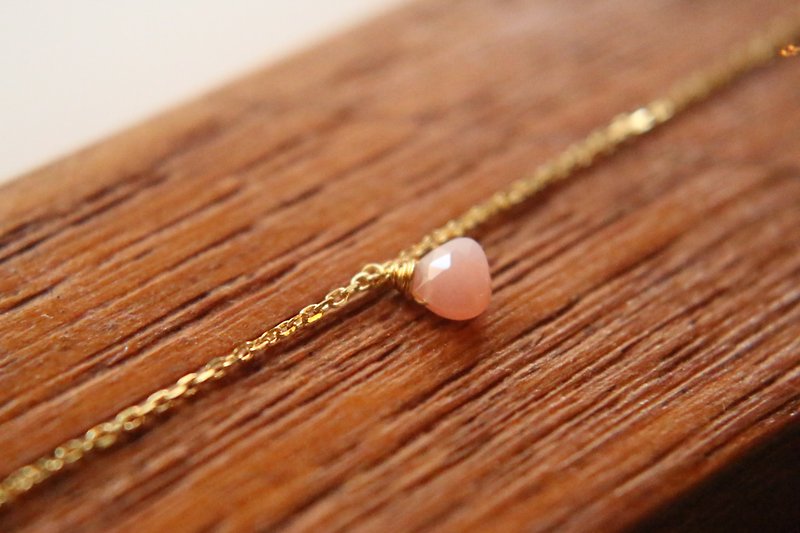 蛋白石 純銀 項鍊 0745-噗通 - 項鍊 - 寶石 粉紅色
