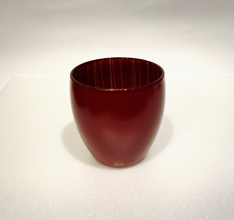 日本手工 漆器玻璃酒杯 紅色 - 其他 - 玻璃 