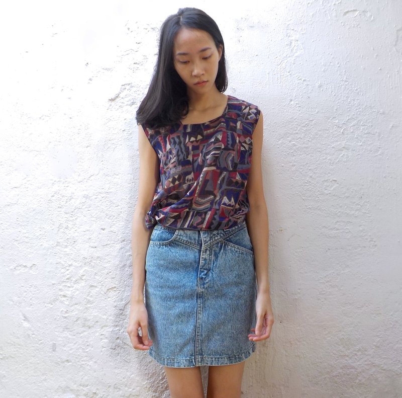 FOAK vintage vest Interpretation of Dreams - เสื้อกั๊กผู้หญิง - วัสดุอื่นๆ สีม่วง