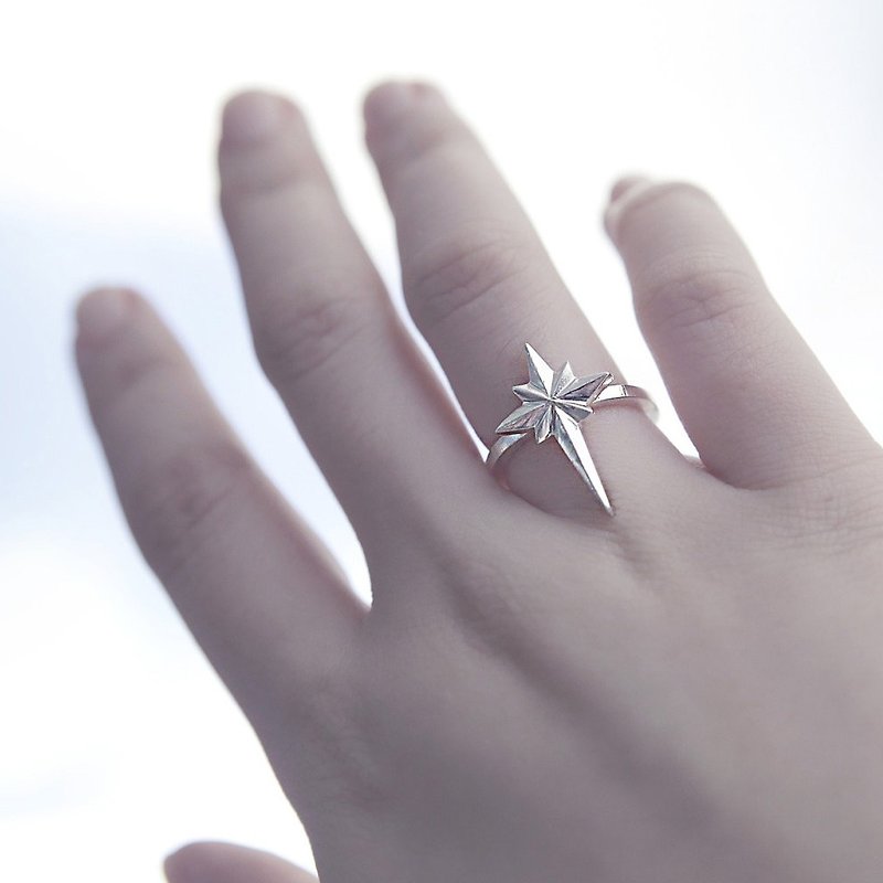 Sterling Silver Northern Star Ring, Star Ring - General Rings - Other Metals 