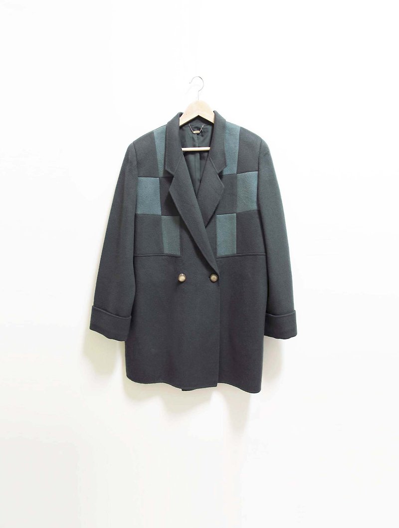 Wahr_緑のチェッ​​ク柄コートのジャケット - アウター メンズ - その他の素材 グリーン