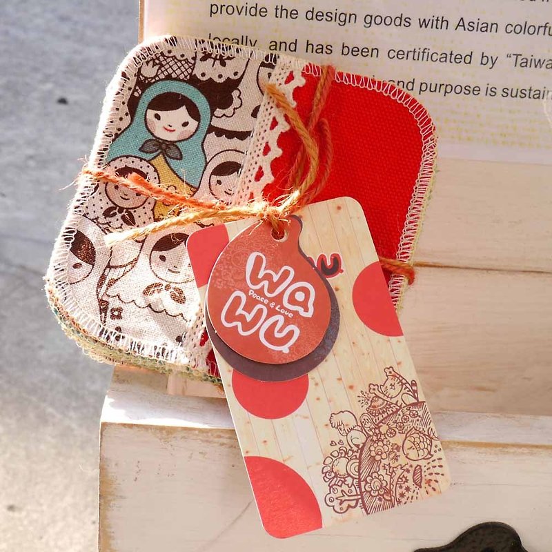 WaWu Doll Coaster (5 pieces/set) - Coasters - Cotton & Hemp Multicolor