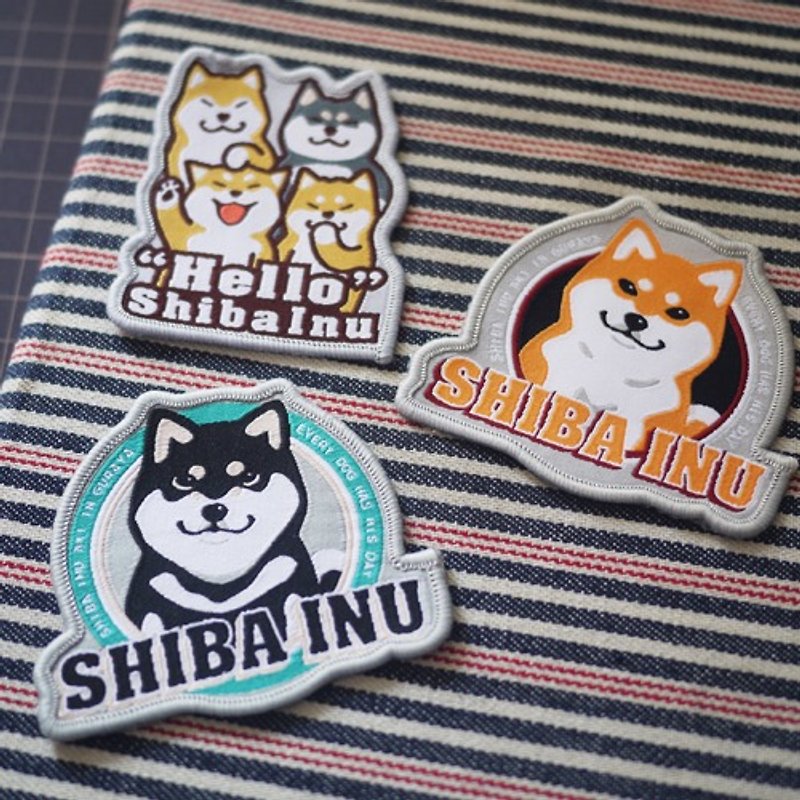 Three types of Shiba Inu Universal Sticker/Luggage Sticker 7cm - สติกเกอร์ - วัสดุอื่นๆ ขาว