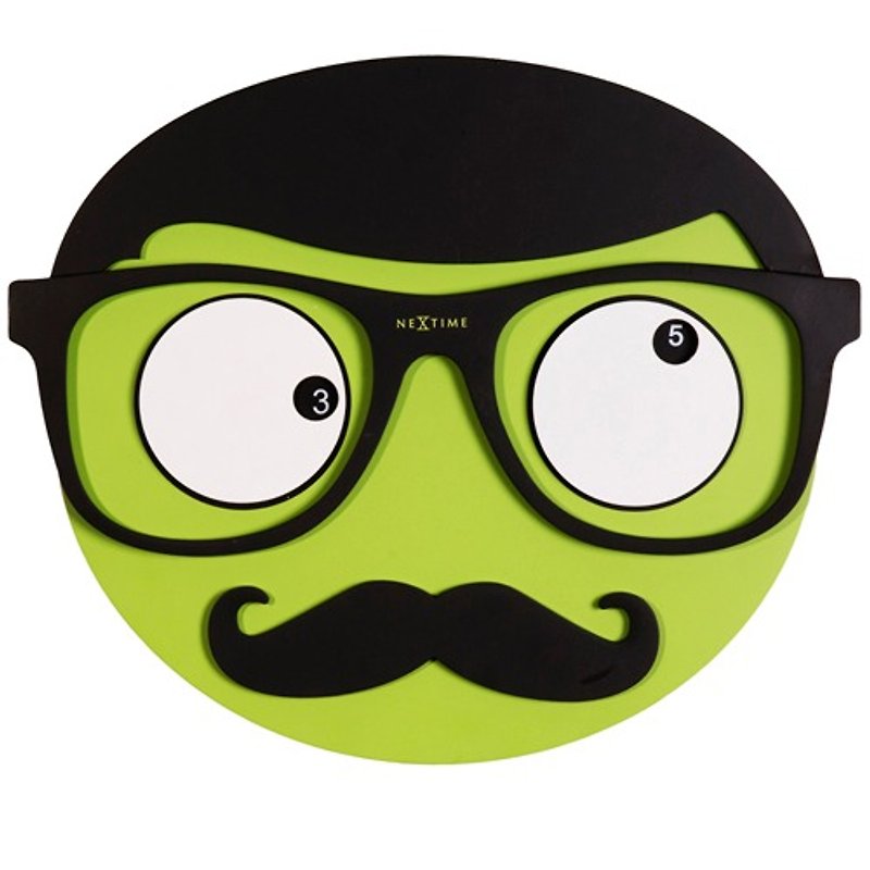 NeXtime - Mr.Mustache 翹鬍子先生掛鐘 - 時鐘/鬧鐘 - 木頭 綠色