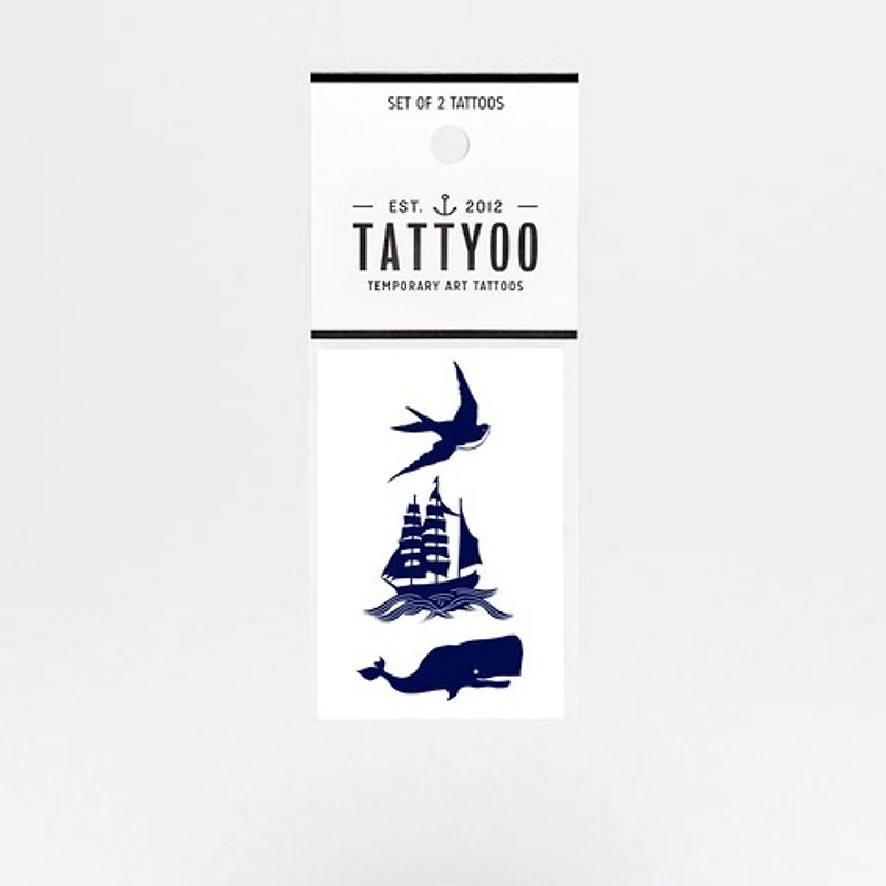 AIE AIE CAPTAIN Tattoo Sticker | TATTYOO - สติ๊กเกอร์แทททู - กระดาษ สีน้ำเงิน