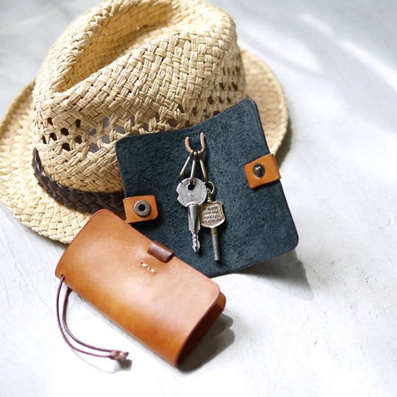 Japanese fashion high-texture cowhide key case Made by HANDIIN - ที่ห้อยกุญแจ - หนังแท้ 