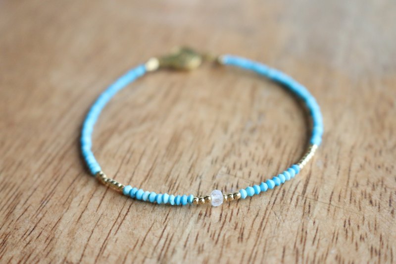 <☞ HAND IN HAND ☜> Turkish stone - Poseidon Bracelets (0448) - Bracelets - Gemstone Blue
