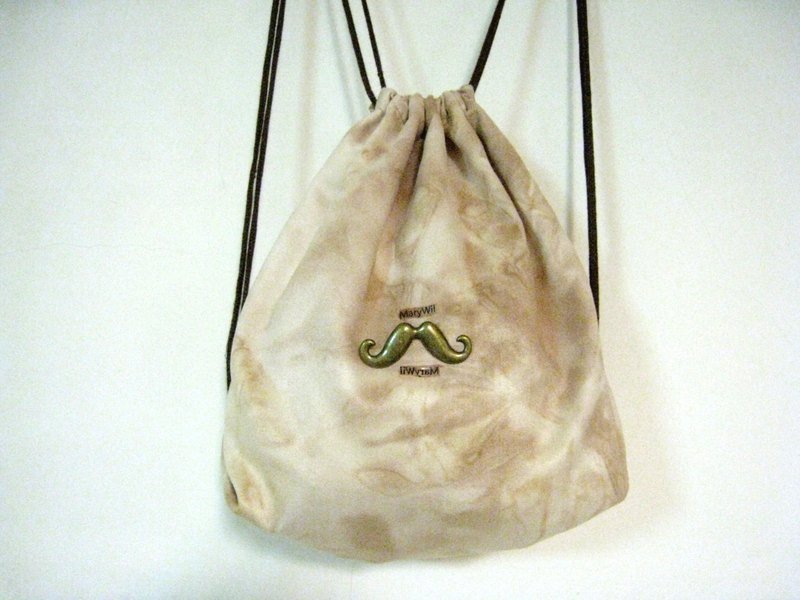 聖誕交換禮MaryWil-麂皮質感立體小鬍子後背包 - 其他 - 其他材質 金色