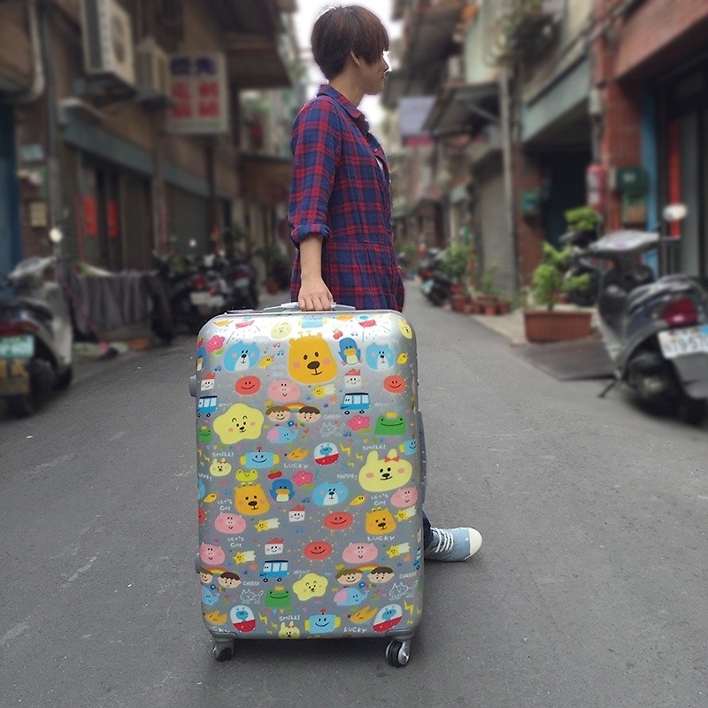 P714 rainbow holiday suitcase 28 inches - กระเป๋าเดินทาง/ผ้าคลุม - พลาสติก สีเทา