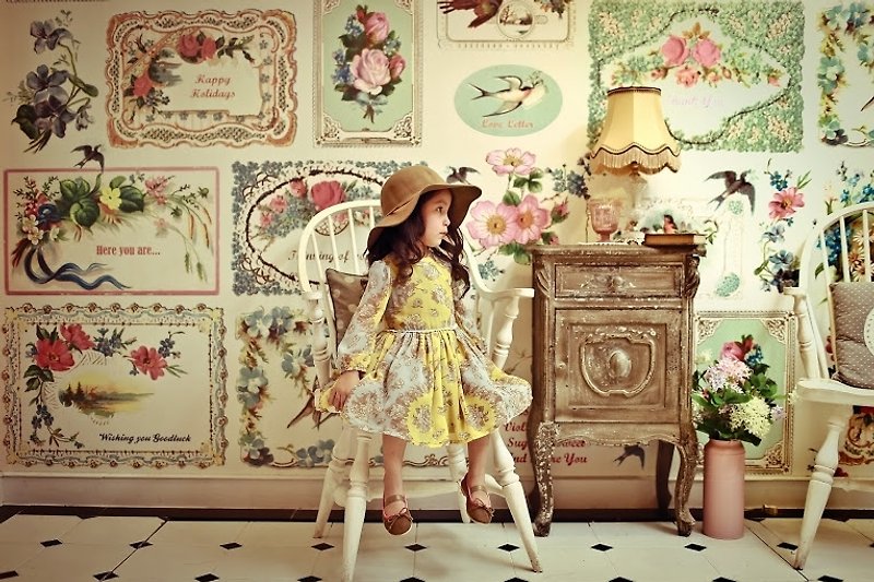 2014 秋冬 Christy & Fang  杜勒麗花園緞面洋裝 - 其他 - 棉．麻 黃色