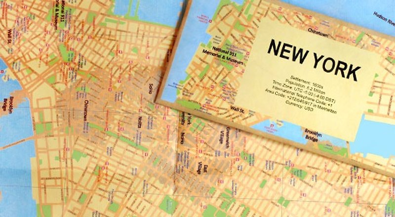 RocaMoss Tattered Wrinkle Waterproof Map - New York - แผนที่ - วัสดุกันนำ้ 