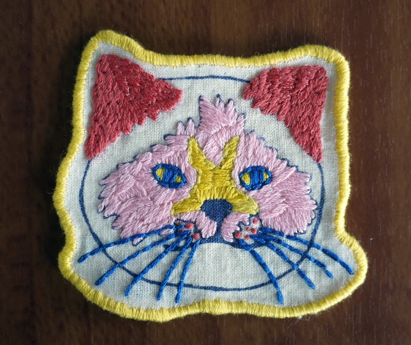 猫の刺繍ワッペン - 其他 - 繡線 粉紅色