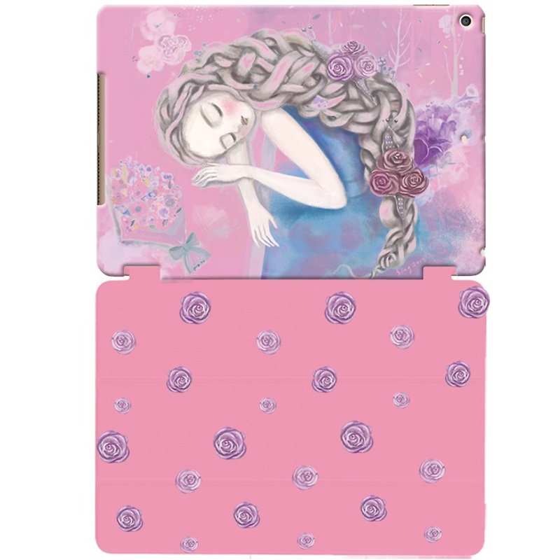 塗装愛シリーズ - ゆっくり林Wentingを-tinting」のiPad / iPadのエア "クリスタルケース+スマートカバー（磁極） - タブレット・PCケース - プラスチック ピンク