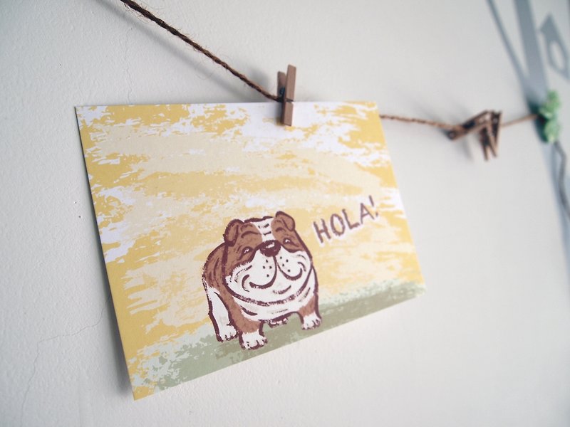 Postcard-Hola! English Bulldog - การ์ด/โปสการ์ด - กระดาษ 