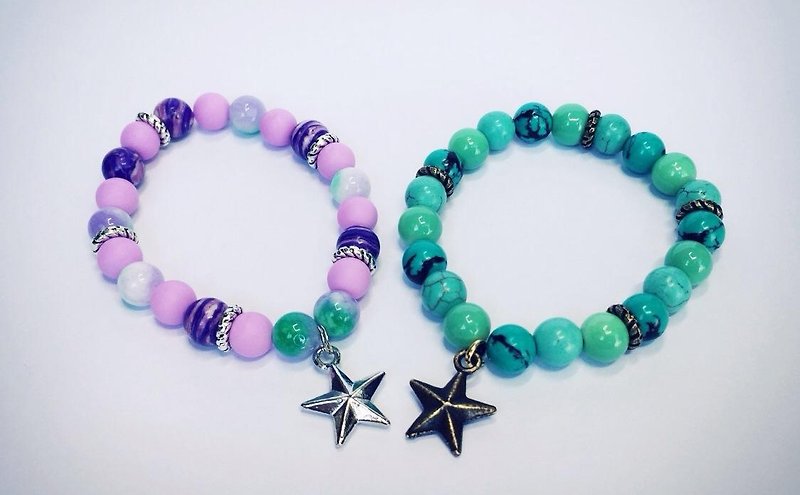 Star of chain - Bracelets - Other Materials Green