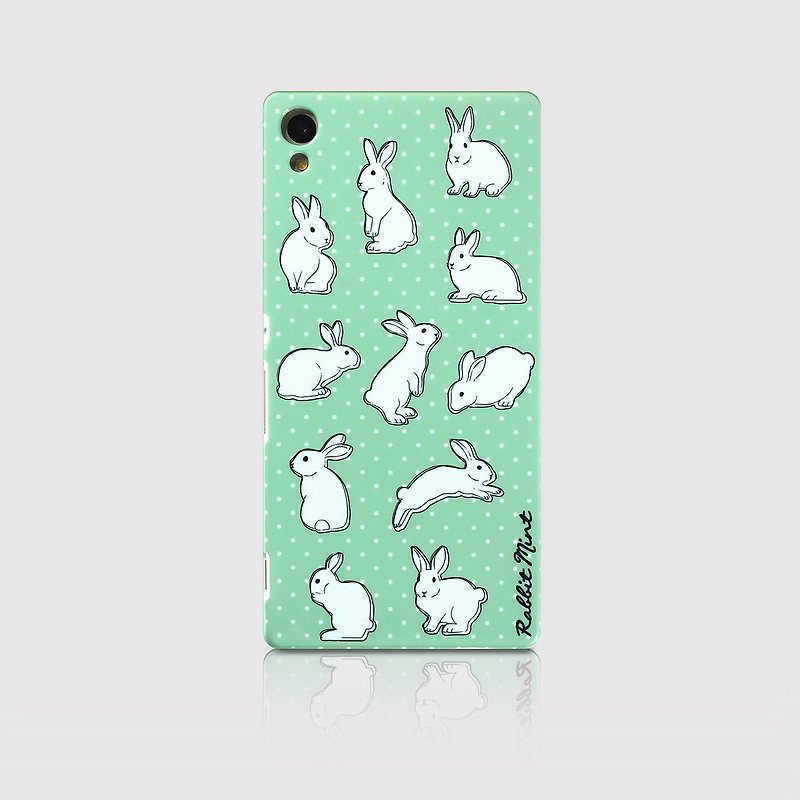 (Rabbit Mint) Mint Rabbit Phone Case - Polka Dot Series - Sony Z3 + (P00051) - Phone Cases - Plastic Green