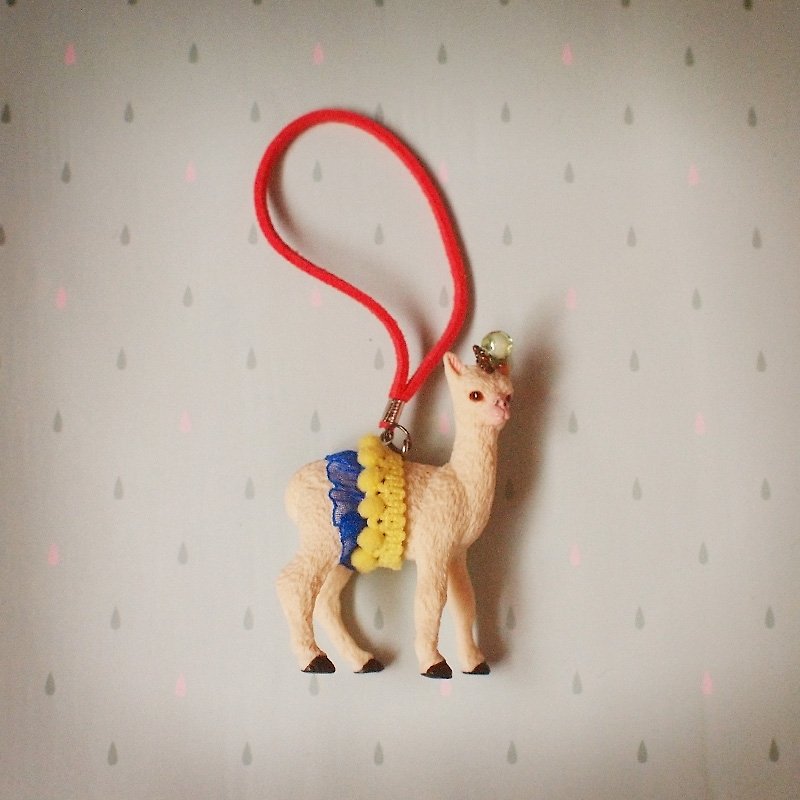 大羊駝/草泥馬動物麂皮繩吊飾/掛飾/鑰匙圈/擺飾/居家佈置 - 鑰匙圈/鑰匙包 - 塑膠 白色