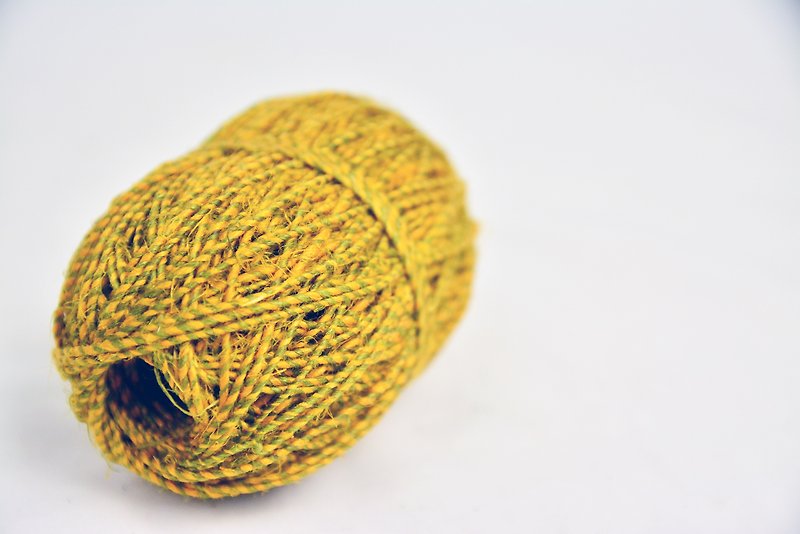 手捻麻線-雙色 黃色-綠色 公平貿易 - 編織/羊毛氈/布藝 - 棉．麻 