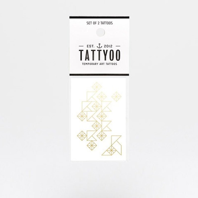 ORIGAMI LITTLE BIRD 刺青紋身貼紙 | TATTYOO - 紋身貼紙/刺青貼紙 - 紙 金色