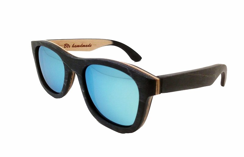 BLR 滑板 木製 太陽眼鏡 Recycled Skateboard Eyewear 手工眼鏡 - 眼鏡/眼鏡框 - 木頭 黑色