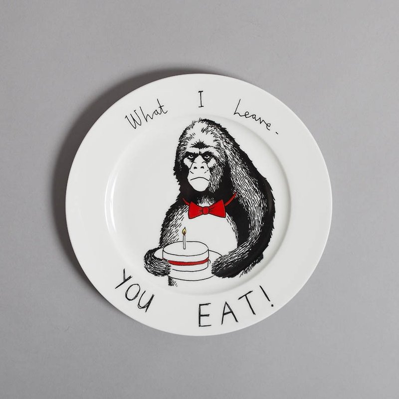 Mr Gorilla 骨瓷餐盤 | Jimbobart - 盤子/餐盤/盤架 - 其他材質 白色