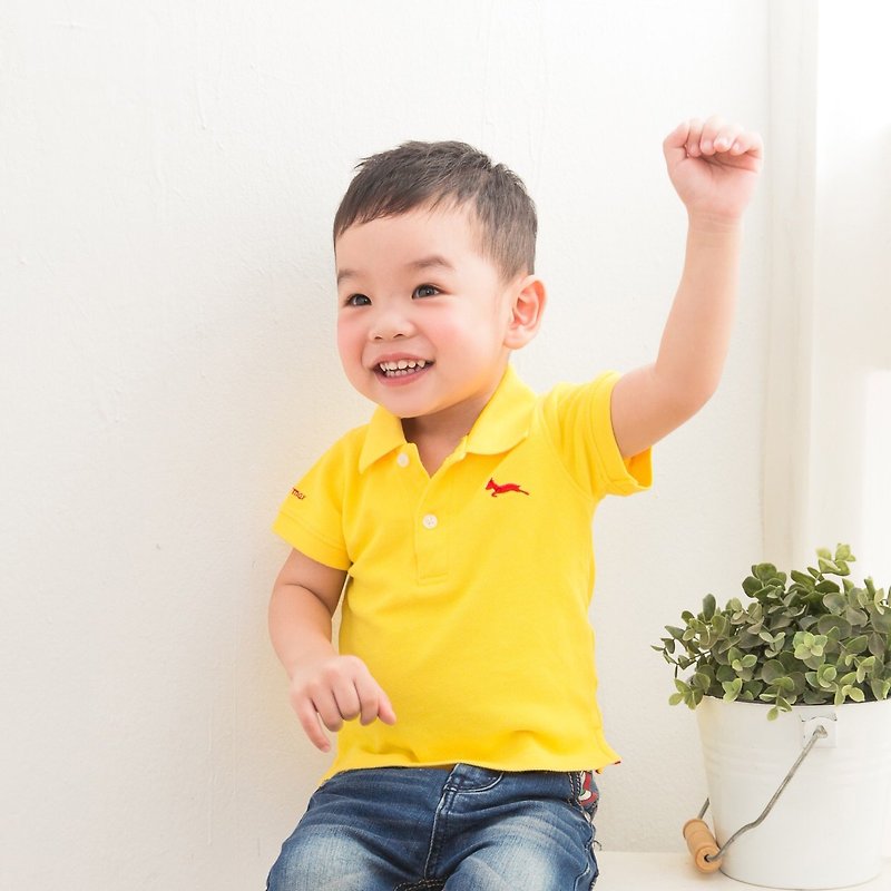 Pure cotton mesh Polo shirt dazzling yellow classic - เสื้อยืด - ผ้าฝ้าย/ผ้าลินิน สีเหลือง