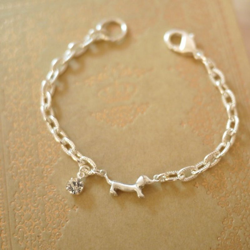 [Jin Charlene ‧ Accessories] baby dachshund thick chain bracelet - สร้อยข้อมือ - โลหะ 