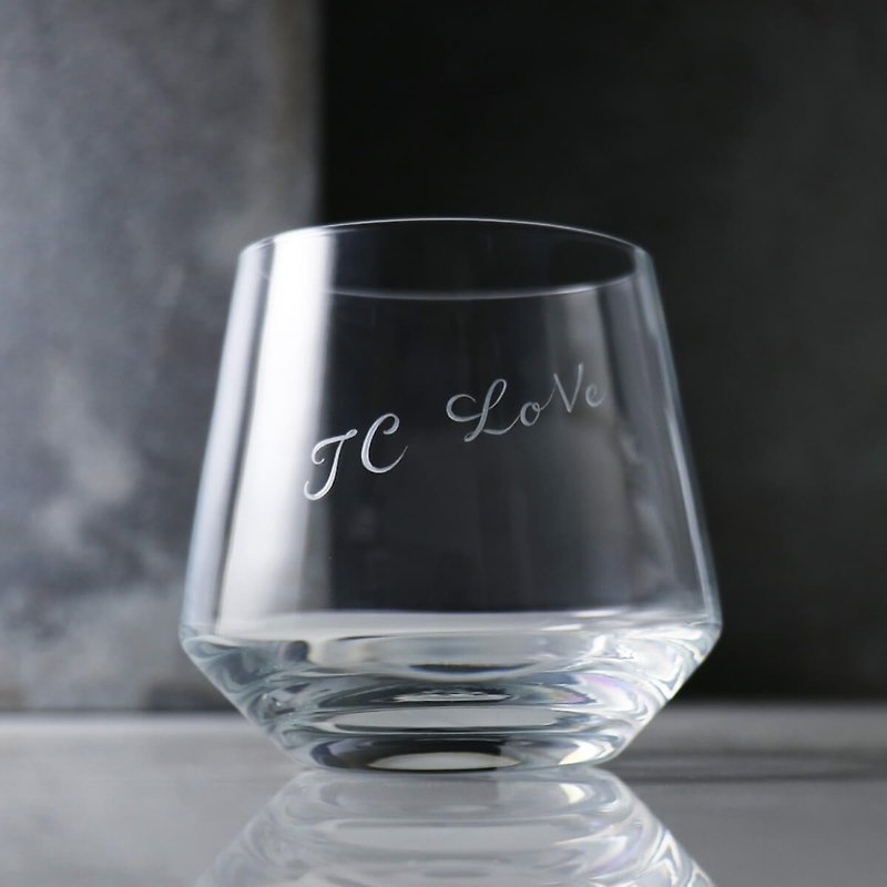 Customized gift 390cc [German Zeiss crystal cone] SCHOTT crystal whiskey glass customized lettering - Bar Glasses & Drinkware - Glass Brown