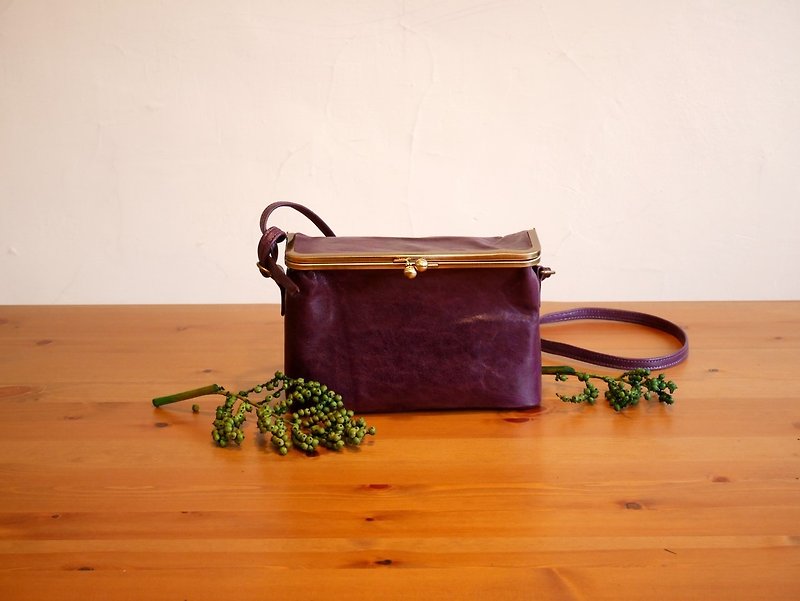 Goody Bag-小盒子_深紫 - 側背包/斜孭袋 - 真皮 紫色