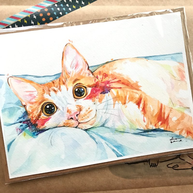 Pet Portrait / 13x18cm / one piece / watercolor - อื่นๆ - กระดาษ หลากหลายสี