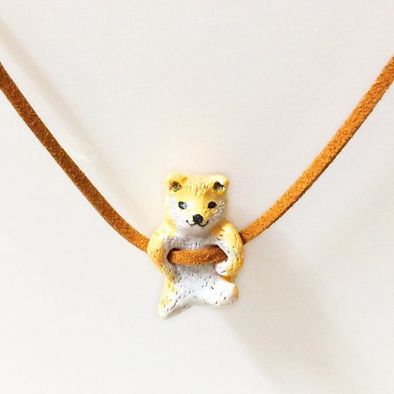 柴犬動物手工手繪頸鏈/墜子 Shiba Inu handmade necklace - 頸鏈 - 其他材質 多色