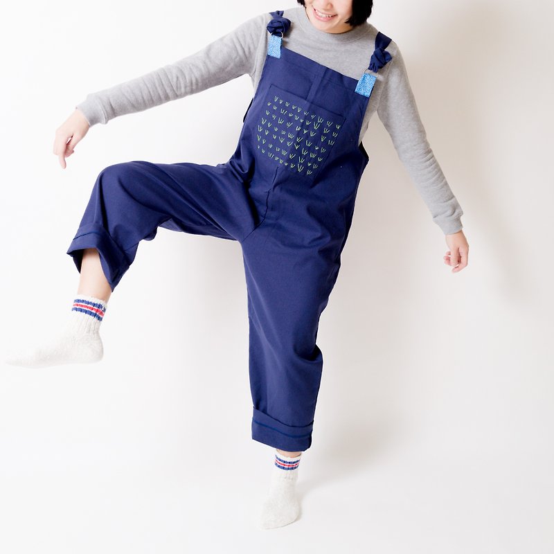 Farming / suspenders trousers / midnight blue sky - Overalls & Jumpsuits - Other Materials Blue