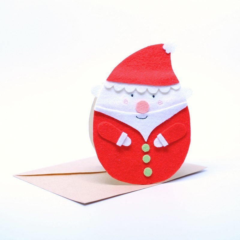 【叮叮噹聖誕節限定】聖誕手工卡片-聖誕老人款 - 心意卡/卡片 - 紙 紅色