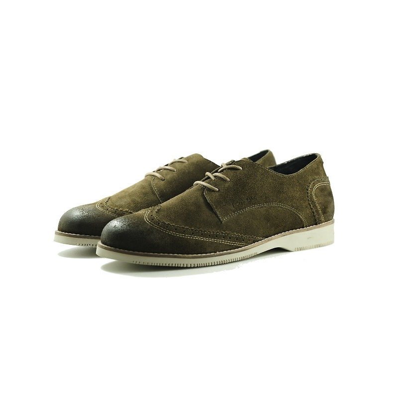 Selling Specials [Dogyball Out of Print]Autsin Classic Carving Oxford Shoes British Academy Wind Army Green - Men's Casual Shoes - Genuine Leather Green