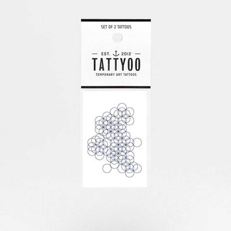 CIRCLES Tattoo Stickers | TATTYOO - สติ๊กเกอร์แทททู - กระดาษ สีน้ำเงิน