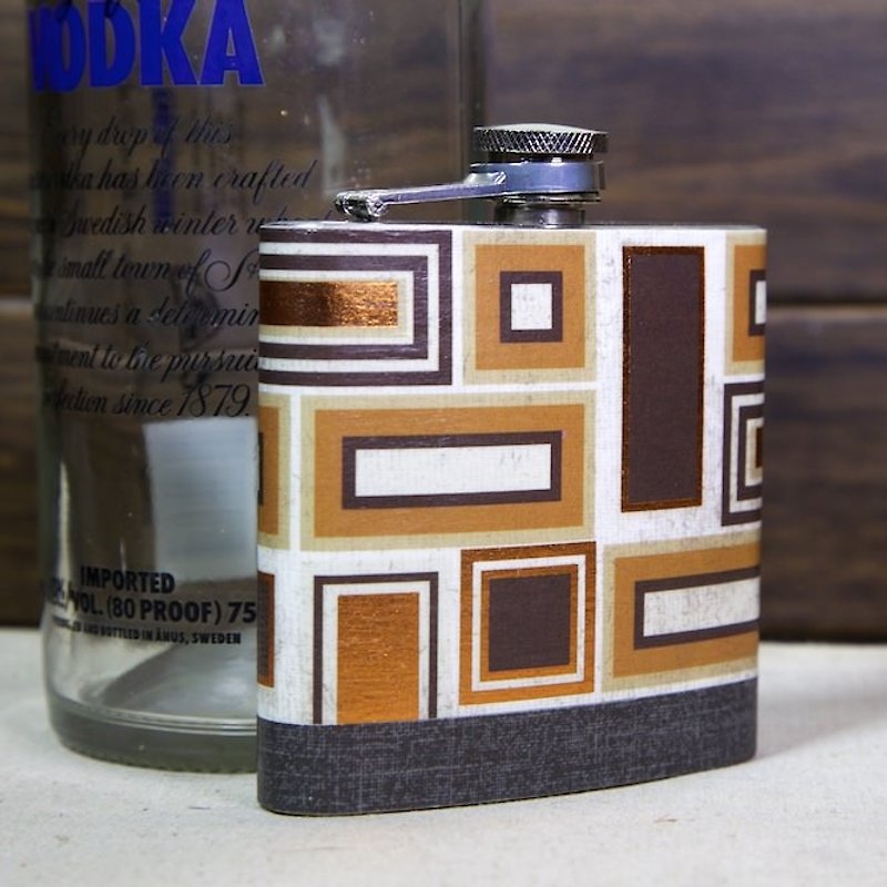 Golden Cube Pocket Flask (6oz) - Other - Other Metals Orange